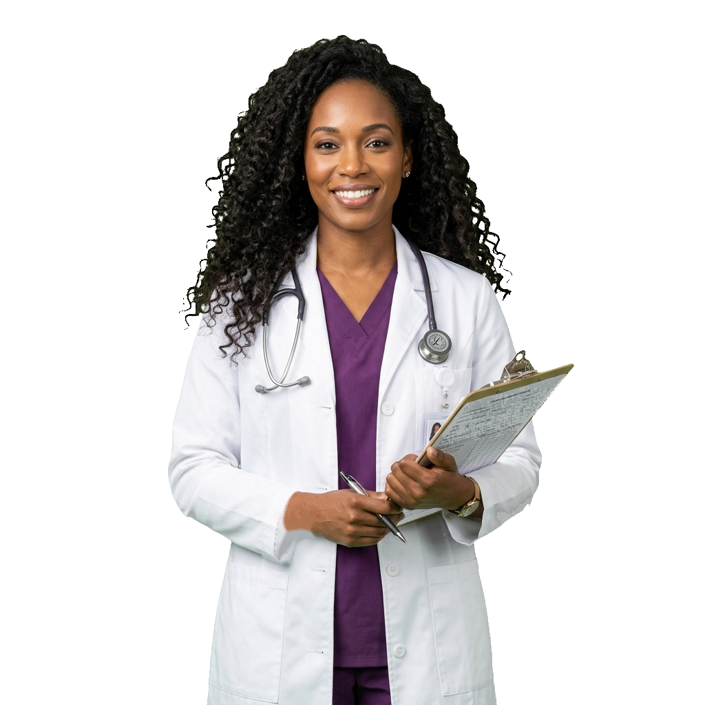 Médica da APS segurando prontuário